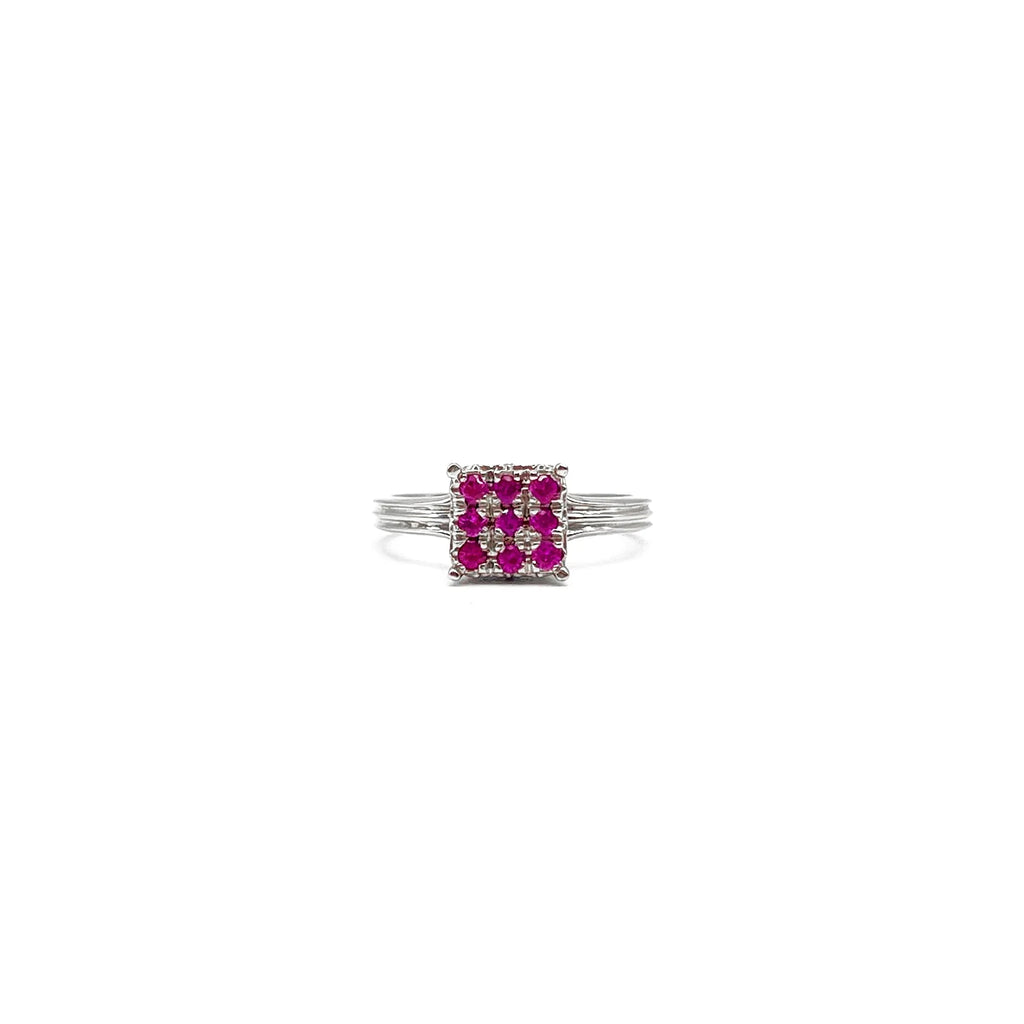 Chrome Hearts Jewelry 18K White Gold Pink Saph KH Cocktail Ring