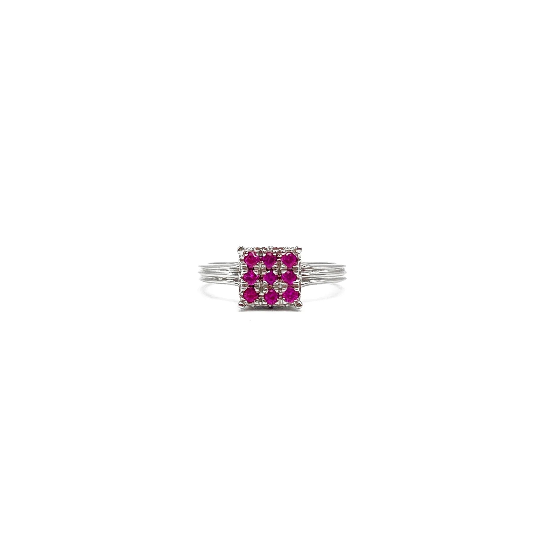 Chrome Hearts Jewelry 18K White Gold Pink Saph KH Cocktail Ring