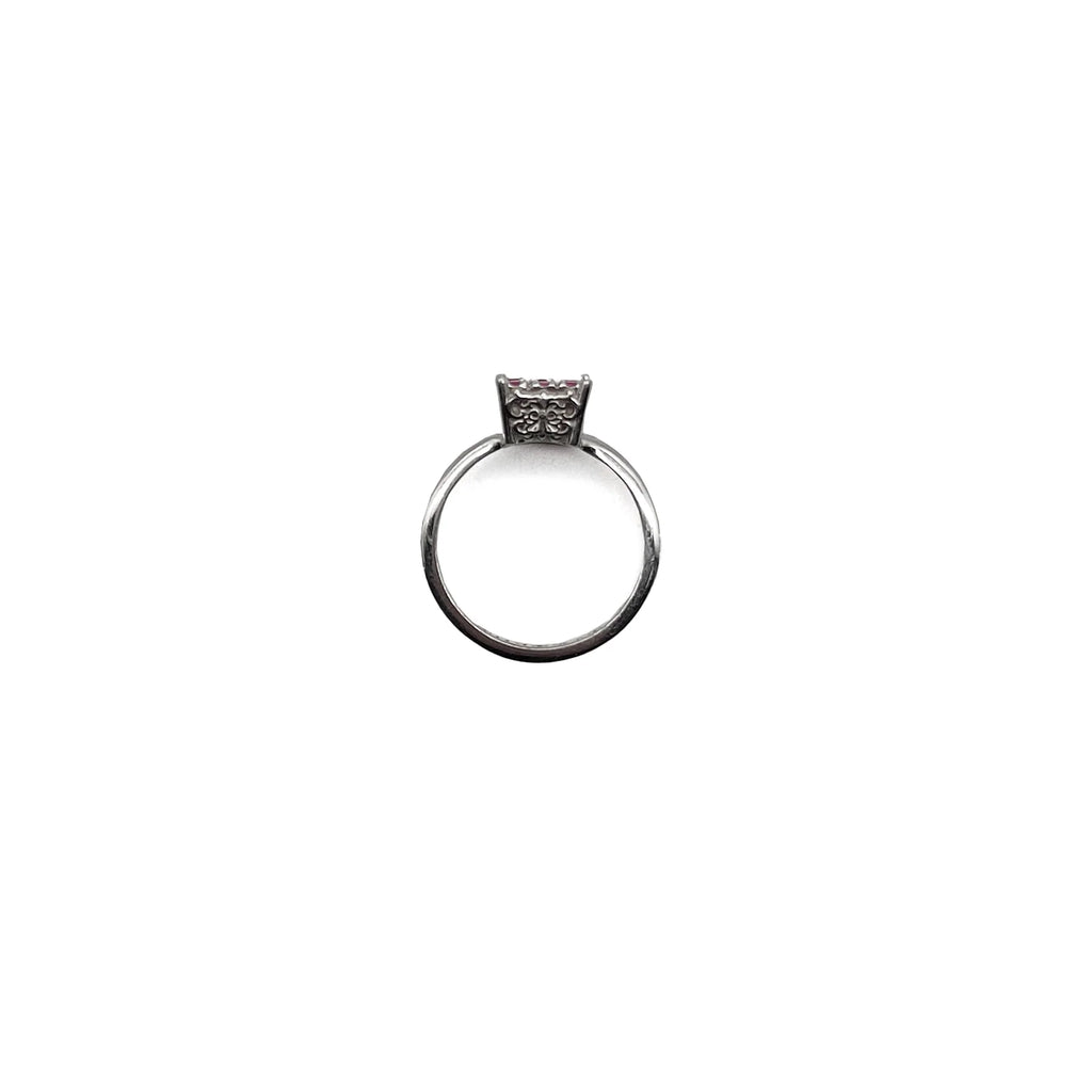 Chrome Hearts Jewelry 18K White Gold Pink Saph KH Cocktail Ring