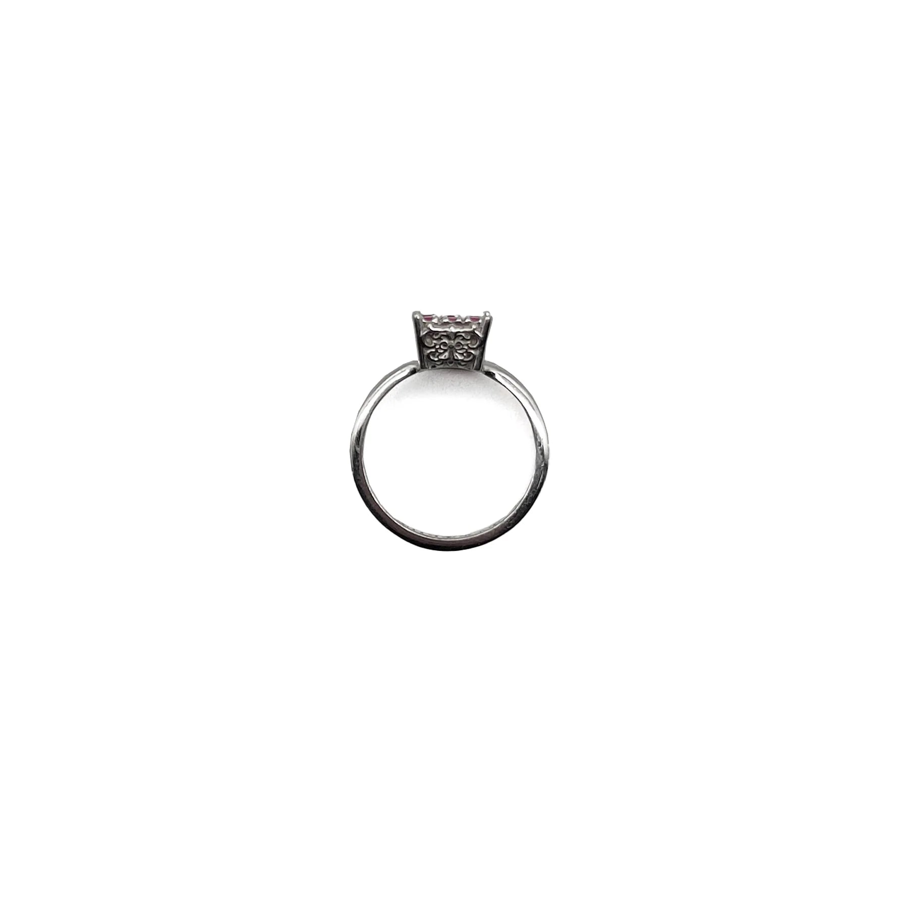 Chrome Hearts Jewelry 18K White Gold Pink Saph KH Cocktail Ring