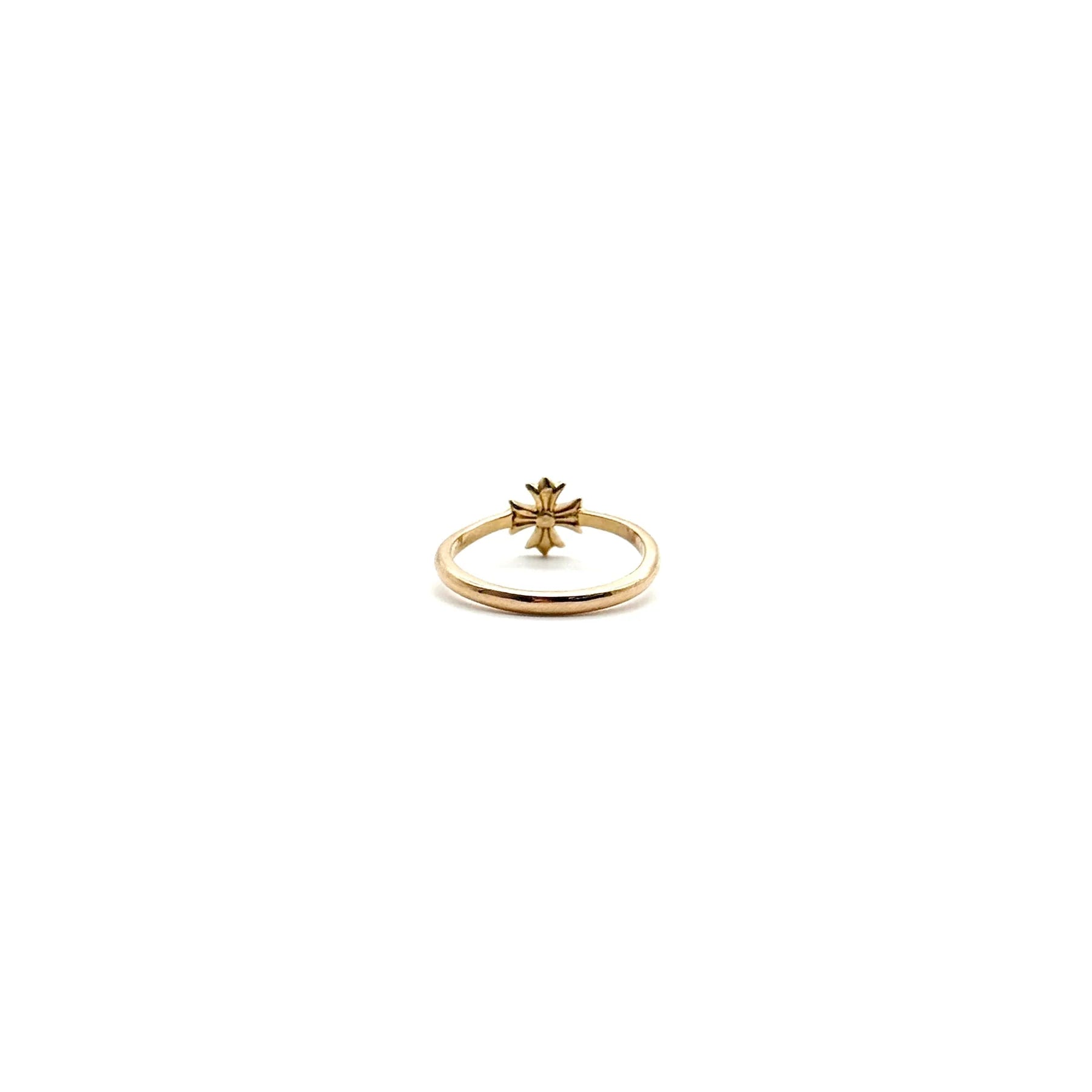 Chrome Hearts Jewelry 22K Gold Diamond Bubblegum Cross Ring