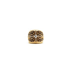 22K Gold With Diamonds Oval Keeper Chrome Hearts Ring