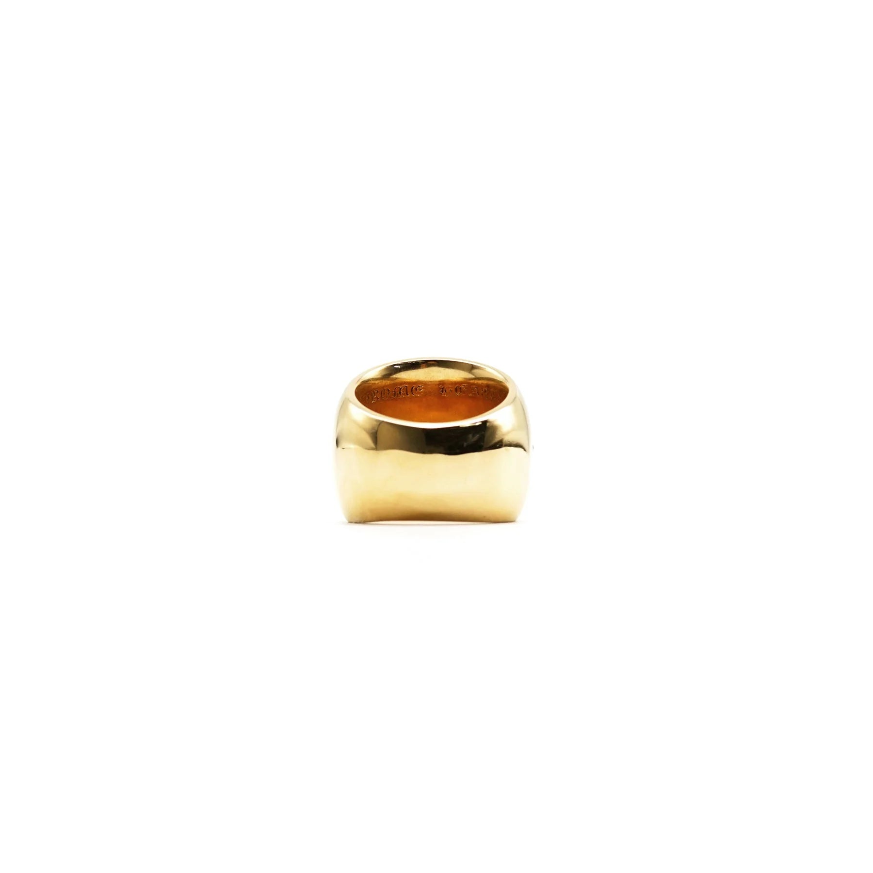 22K Gold With Diamonds Oval Keeper Chrome Hearts Ring