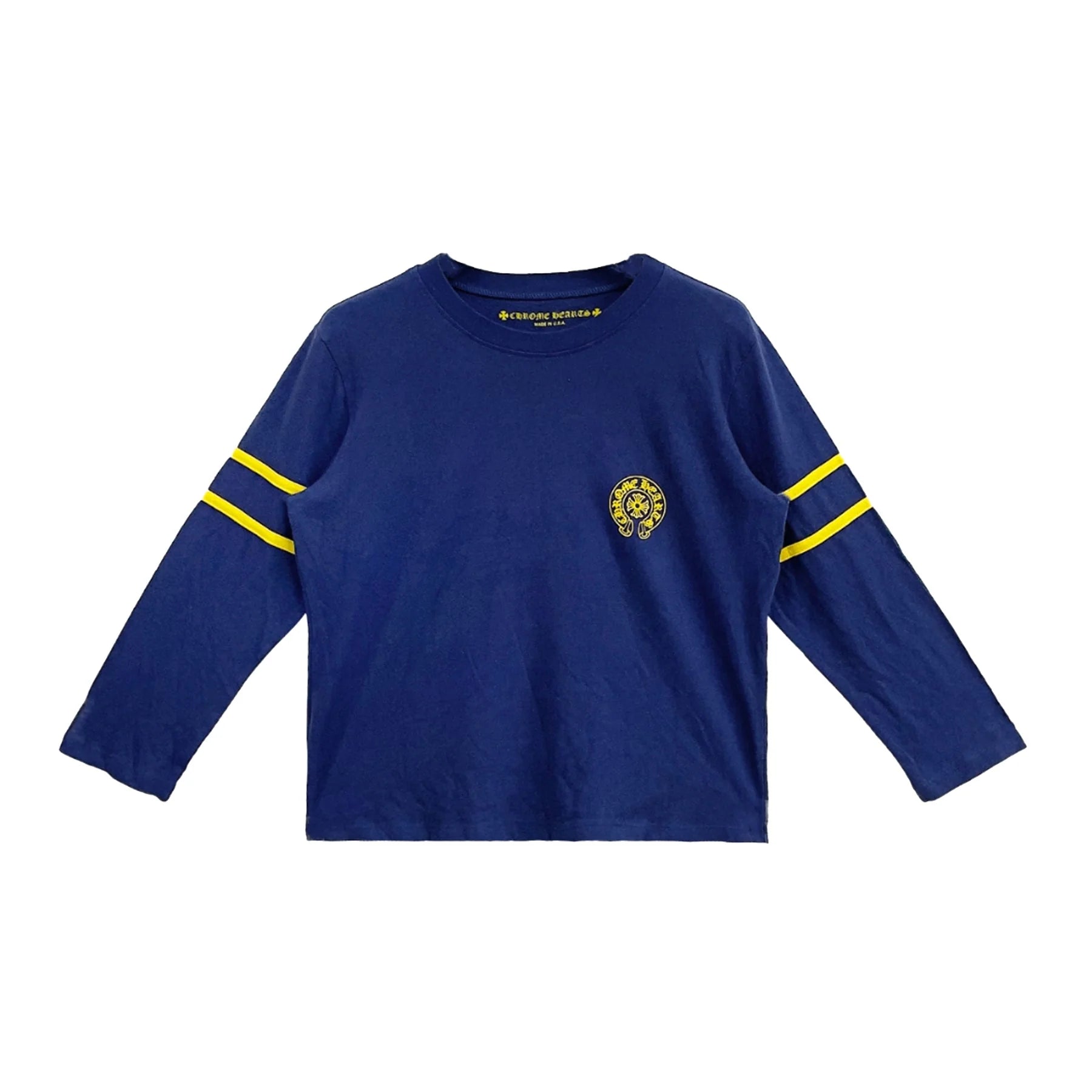 Chrome Hearts 33 Horseshoe Logo Blue Long Sleeve T-Shirt