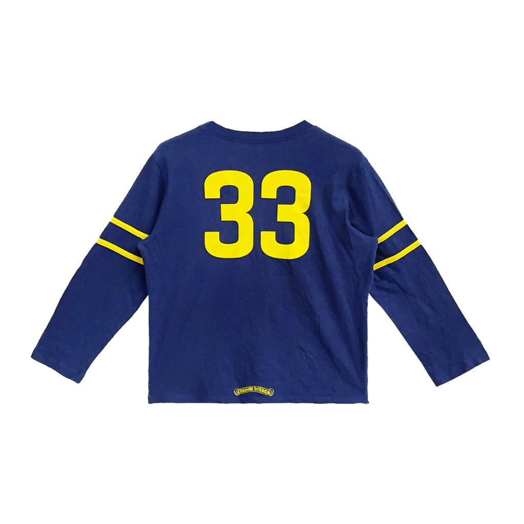 Chrome Hearts 33 Horseshoe Logo Blue Long Sleeve T-Shirt