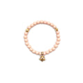 6mm 22K Gold BS Fleur Pink Beaded Chrome Hearts Bracelet