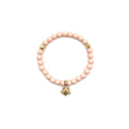 6mm 22K Gold BS Fleur Pink Beaded Chrome Hearts Bracelet