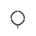 Chrome Hearts 6mm Garnet 4 Silver Beaded Bracelet