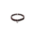 Chrome Hearts 6mm Garnet 4 Silver Beaded Bracelet