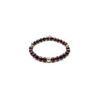 Chrome Hearts 6mm Garnet 4 Silver Beaded Bracelet