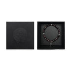 Chrome Hearts 6mm Garnet 4 Silver Beaded Bracelet