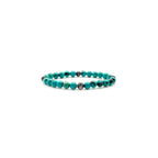 Chrome Hearts 6mm Turquoise Beaded 4 Silver Cross Ball Bracelet