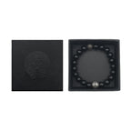 8mm Beaded Obsidian Silver Bracelet Chrome Hearts Jewelry