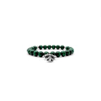 Chrome Hearts 8mm Malachite Grand Cross Pendant Bracelet