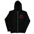 Black Chrome Hoodie With Red Cross