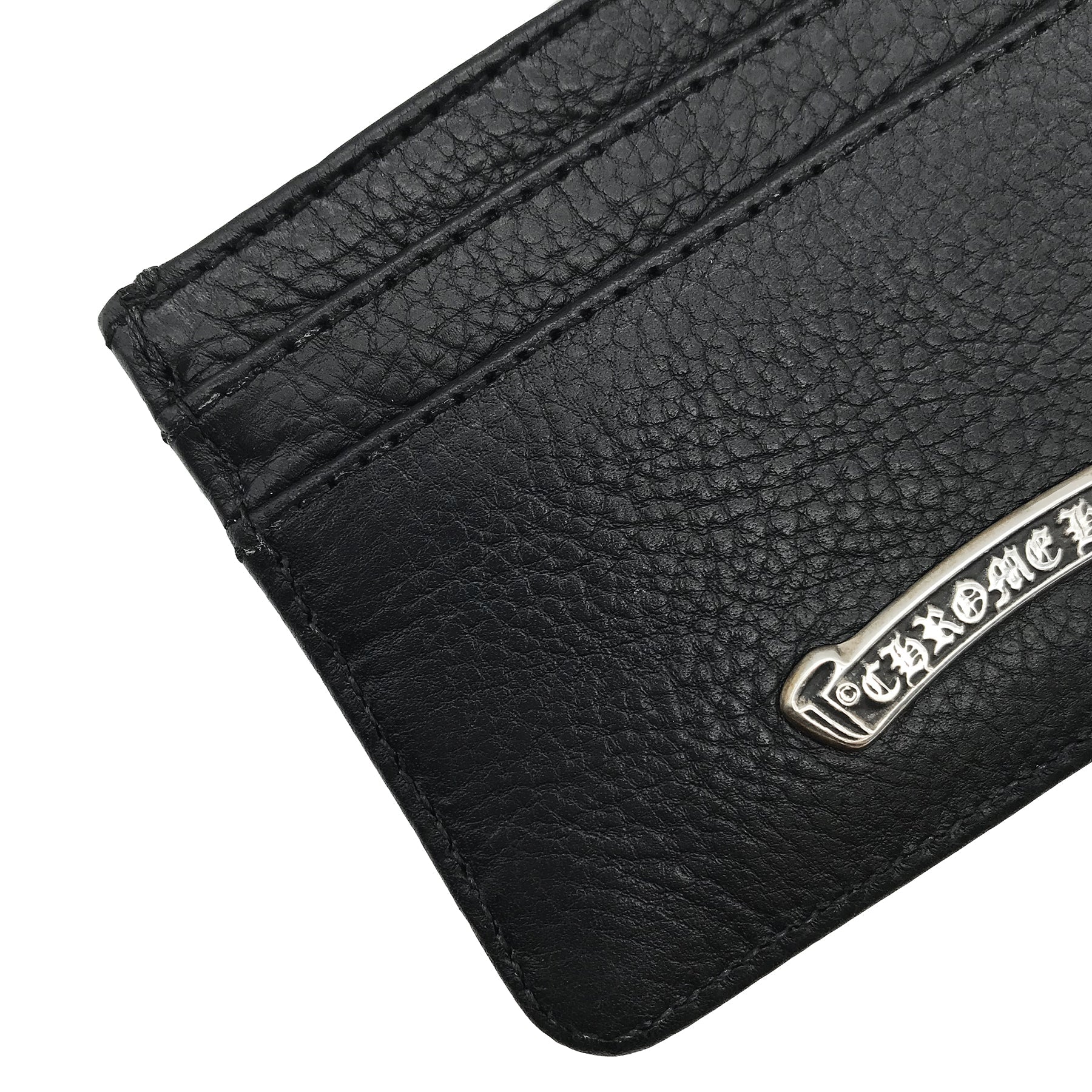 Chrome Hearts Black Leather Card Holder
