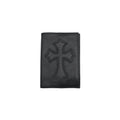 Chrome Hearts Black Leather Cross Passport Holder