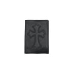 Chrome Hearts Black Leather Cross Passport Holder
