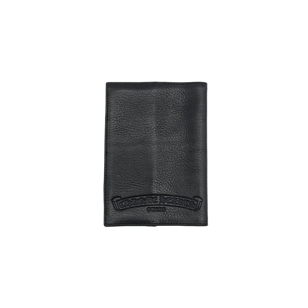 Chrome Hearts Black Leather Cross Passport Holder