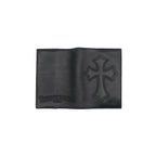 Chrome Hearts Black Leather Cross Passport Holder