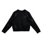 Chrome Hearts Black Pony Hair Patent Leather Cross Sweatshirt