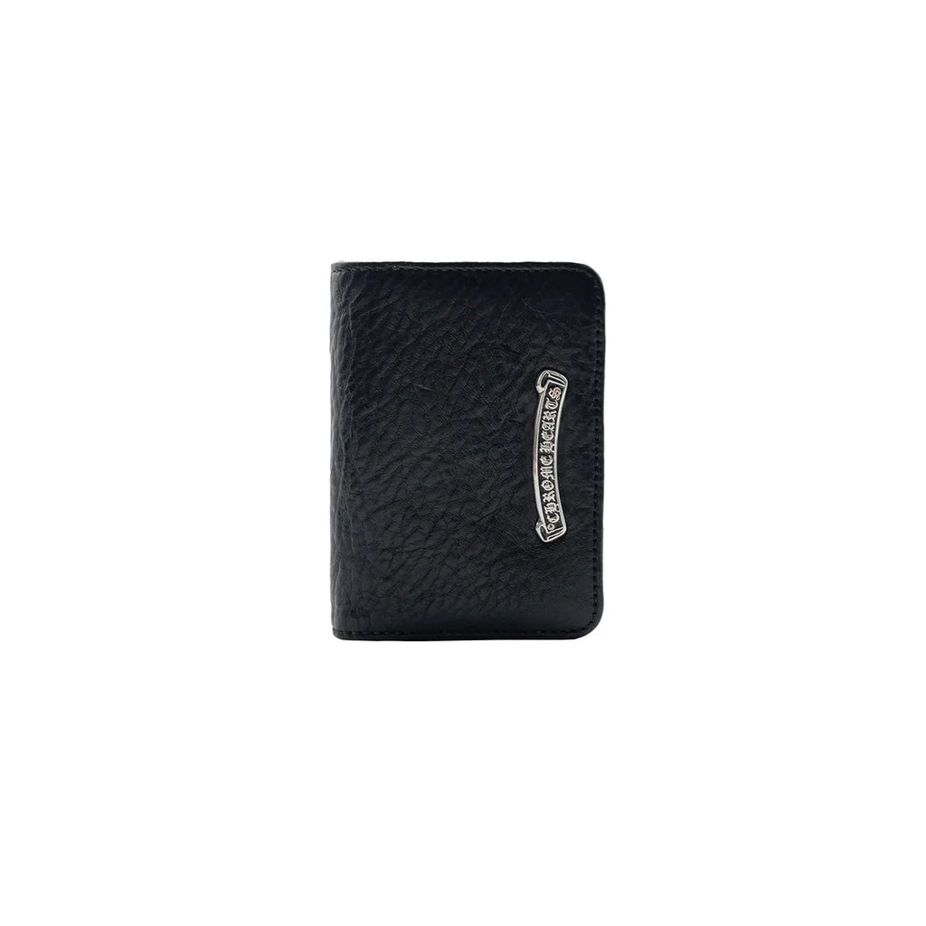 Chrome Hearts Black Silver Scroll Folded Cardholder