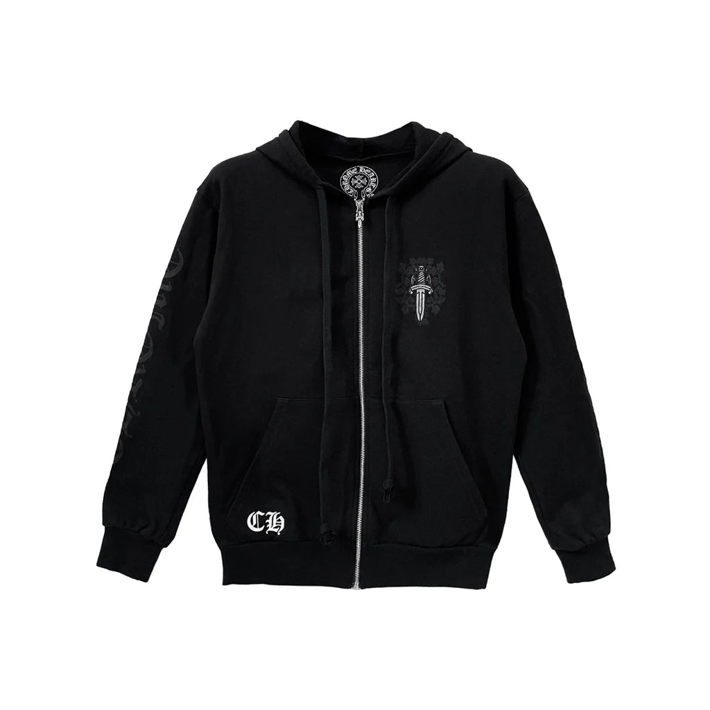 Chrome Hearts Vine Dagger Zip Up Black Hoodie