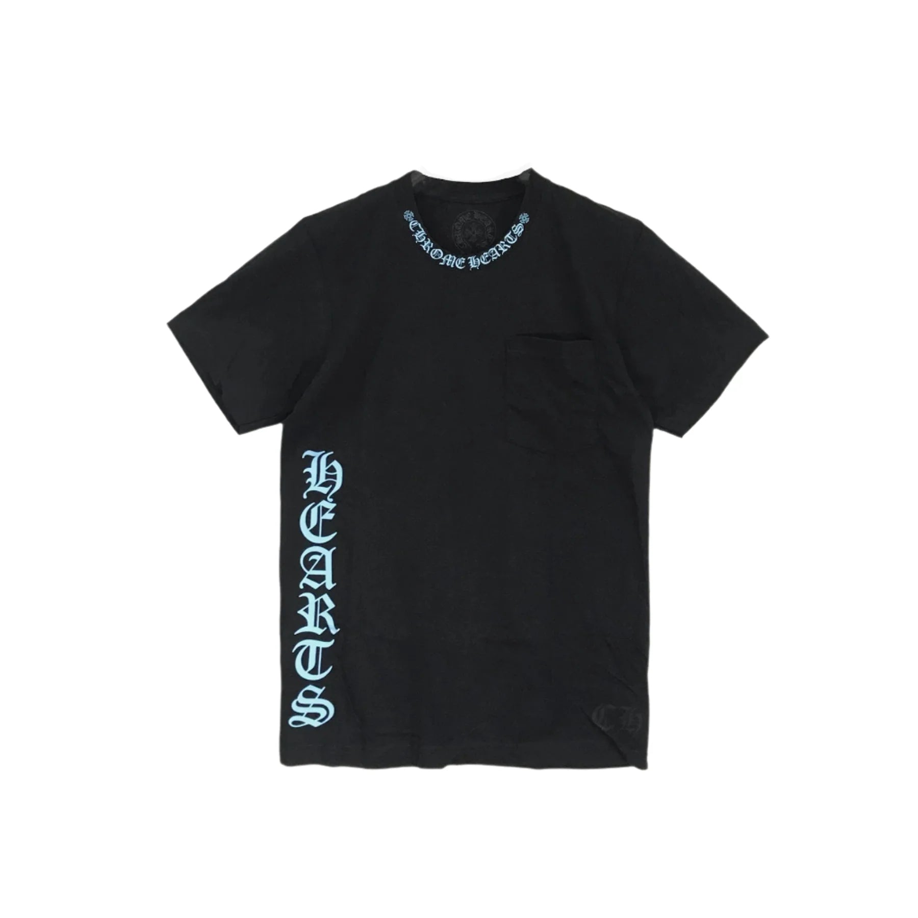 Chrome Hearts Blue Script Logo Short Sleeve T-Shirt