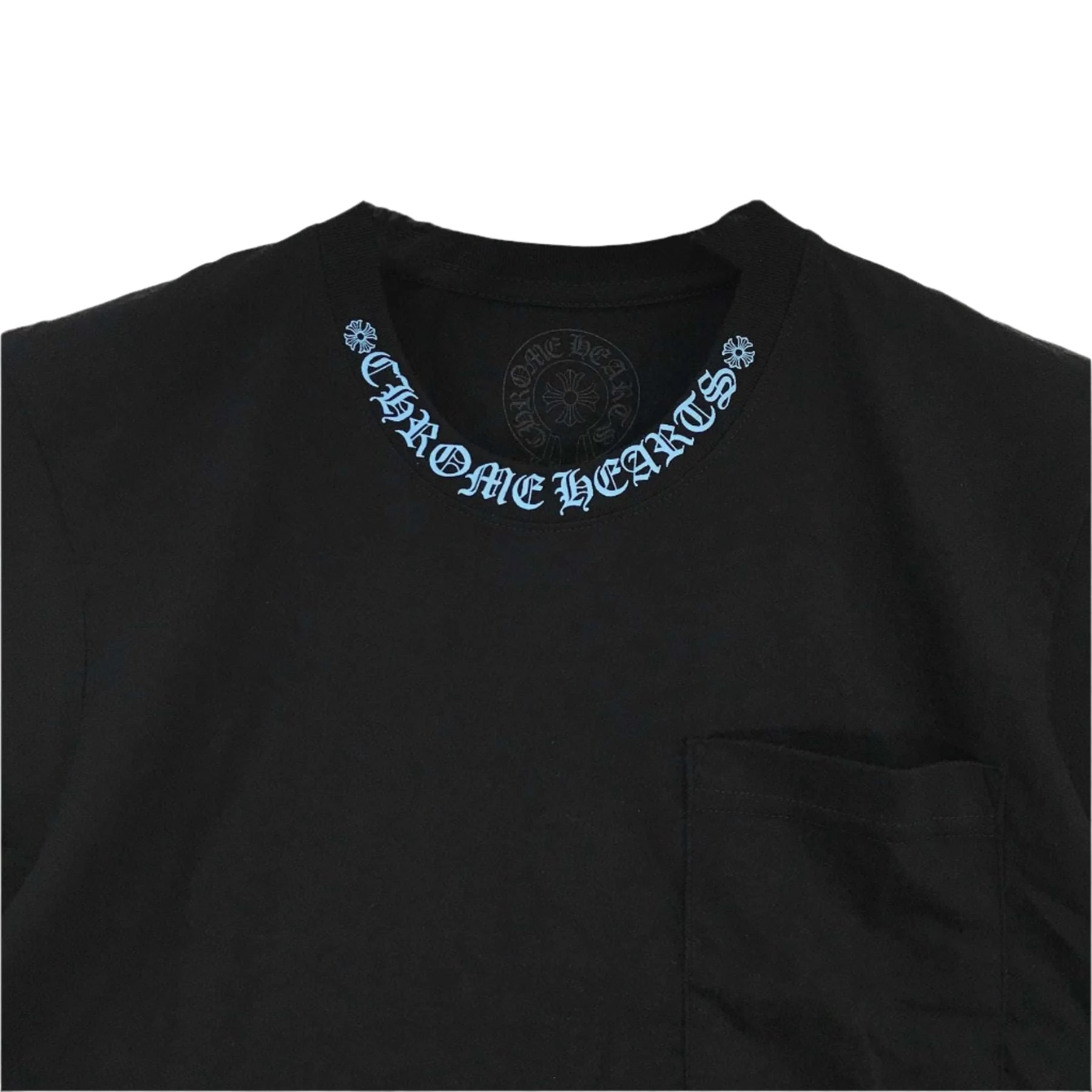 Chrome Hearts Blue Script Logo Short Sleeve T-Shirt