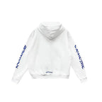 Blue Scroll White Zip Up Hoodie