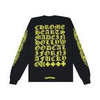 Bold Yellow Chrome Hearts Made In Hollywood Long Sleeve Tee