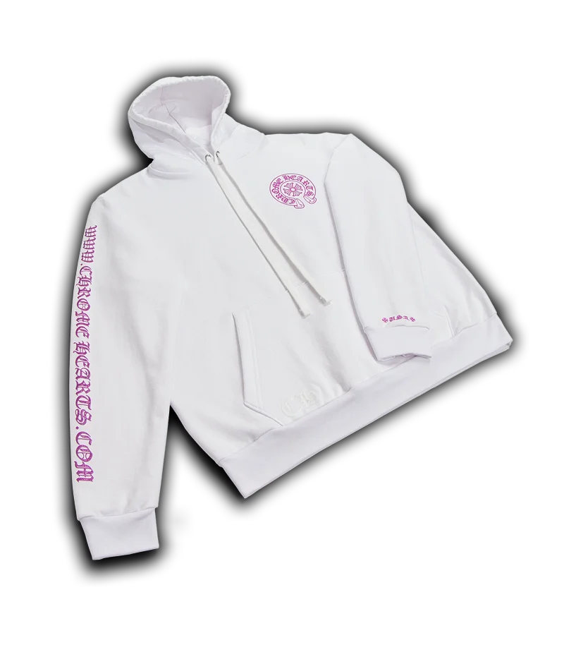 Chrome Hearts Purple Glitter Hoodie White