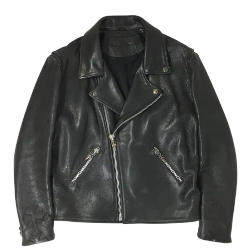 Double Riders Chrome Hearts Leather Jacket Cross Patch