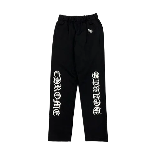 Embroidered Chrome Hearts Black Sweatpants