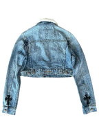 Blue Shearling Women Chrome Hearts Denim Jacket