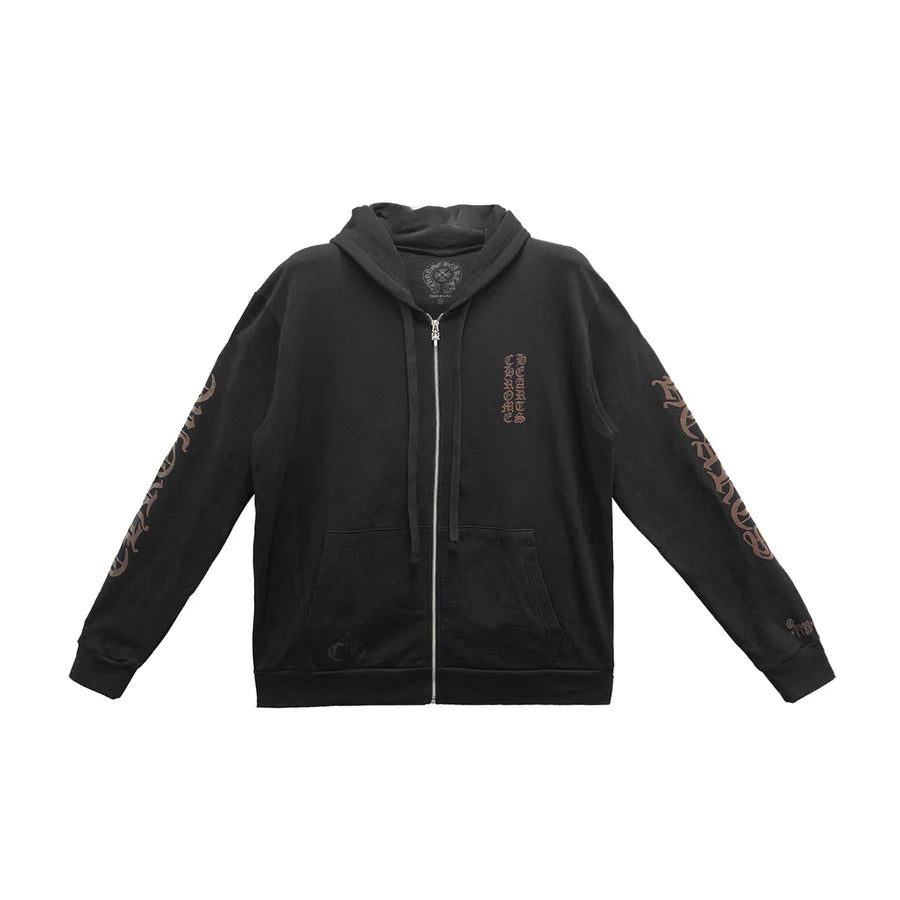 Chrome Hearts Brown Glitter 1988 Zip Up Hoodie