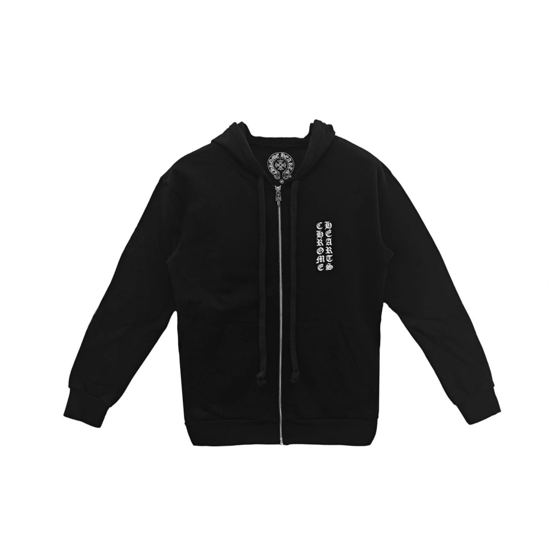 Chrome Hearts Cross Pattern Scroll Logo Zip Up Hoodie
