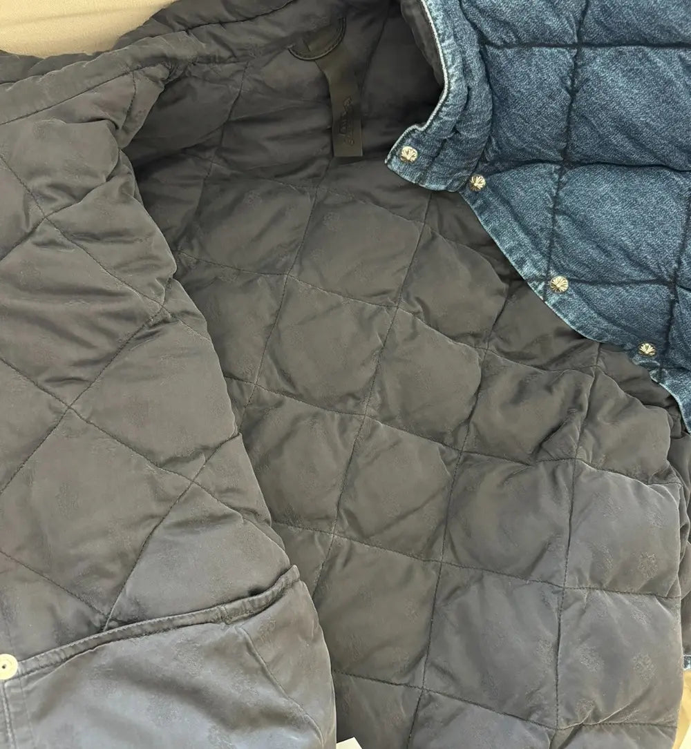 Denim Lined Chrome Hearts Puffer Jacket