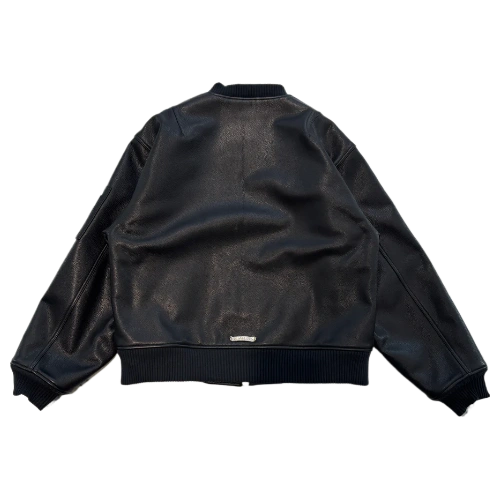 Letterman Ch Patch Chrome Hearts Leather Blouson Jacket