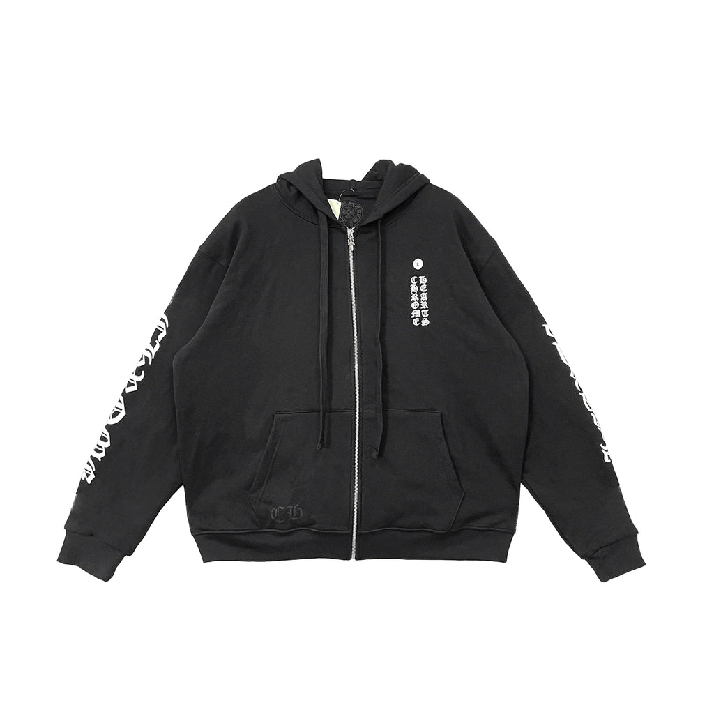 Chrome Hearts Script Logo Classic Zip Up Hoodie