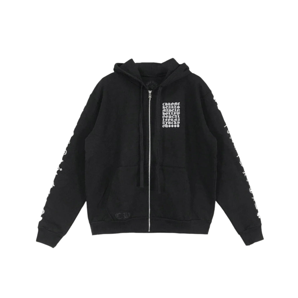 Chrome Hearts Script Logo Zip Up Hoodie