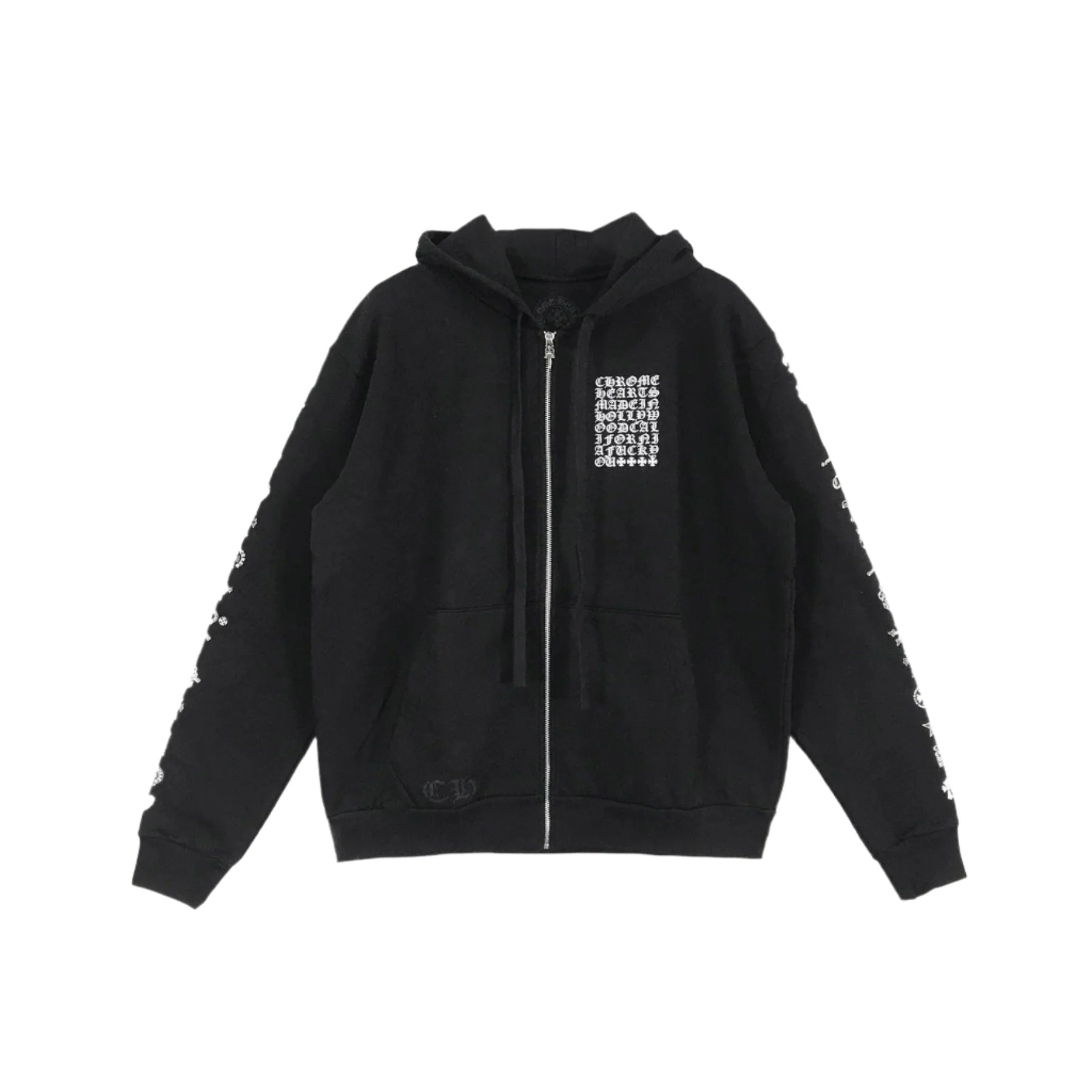 Chrome Hearts Script Logo Zip Up Hoodie