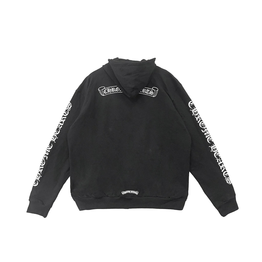 Chrome Hearts Scroll Logo Zip Up Hoodie