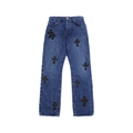 Chrome Hearts Cross Leather Patches Jeans