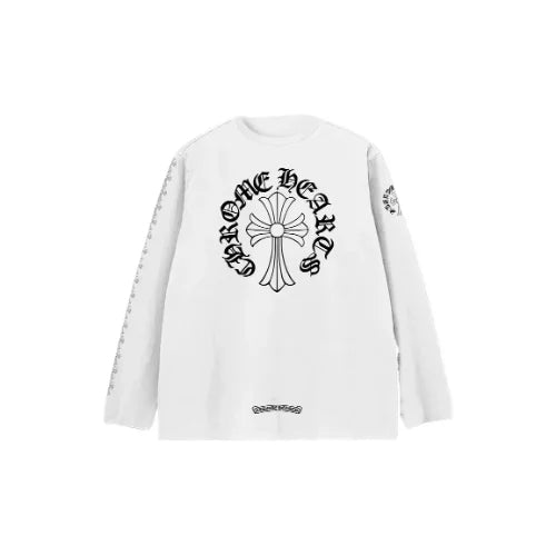 Cross Logo Chrome Heart Shirt Long Sleeve White
