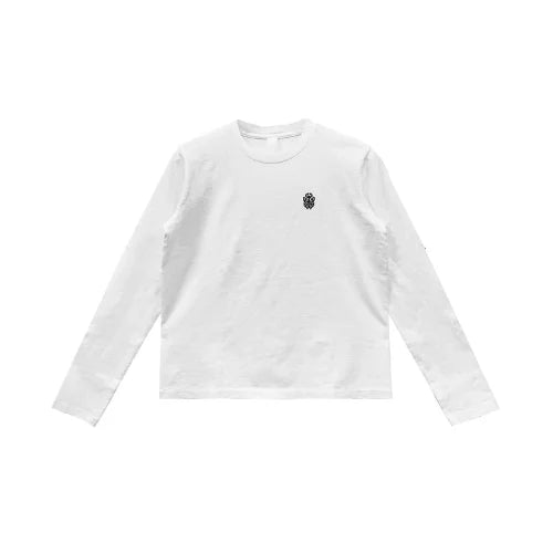 Embroidered Dagger Long Sleeve White T-Shirt