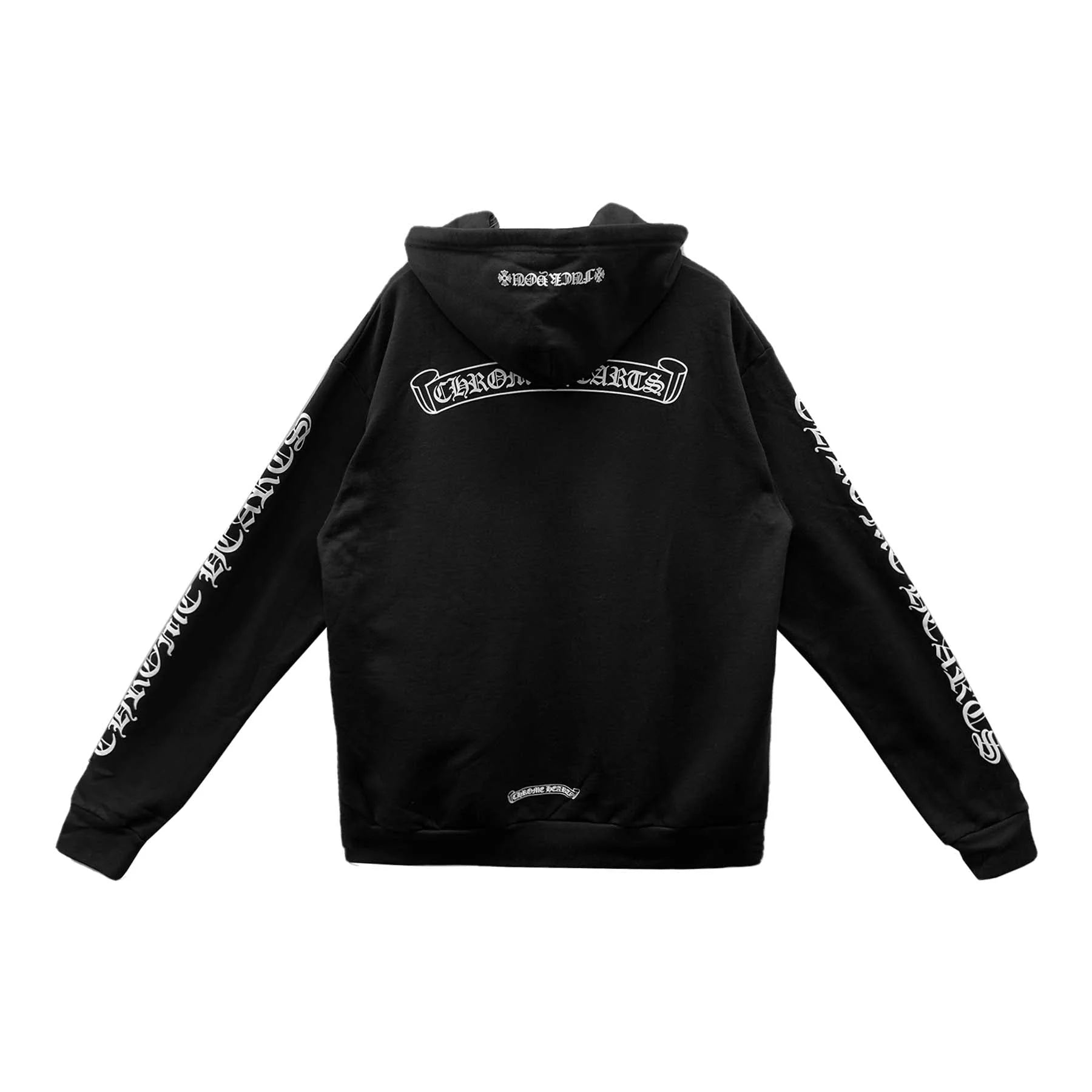 Chrome Hearts FckU Scroll Script Long Sleeve Zip Up Hoodie