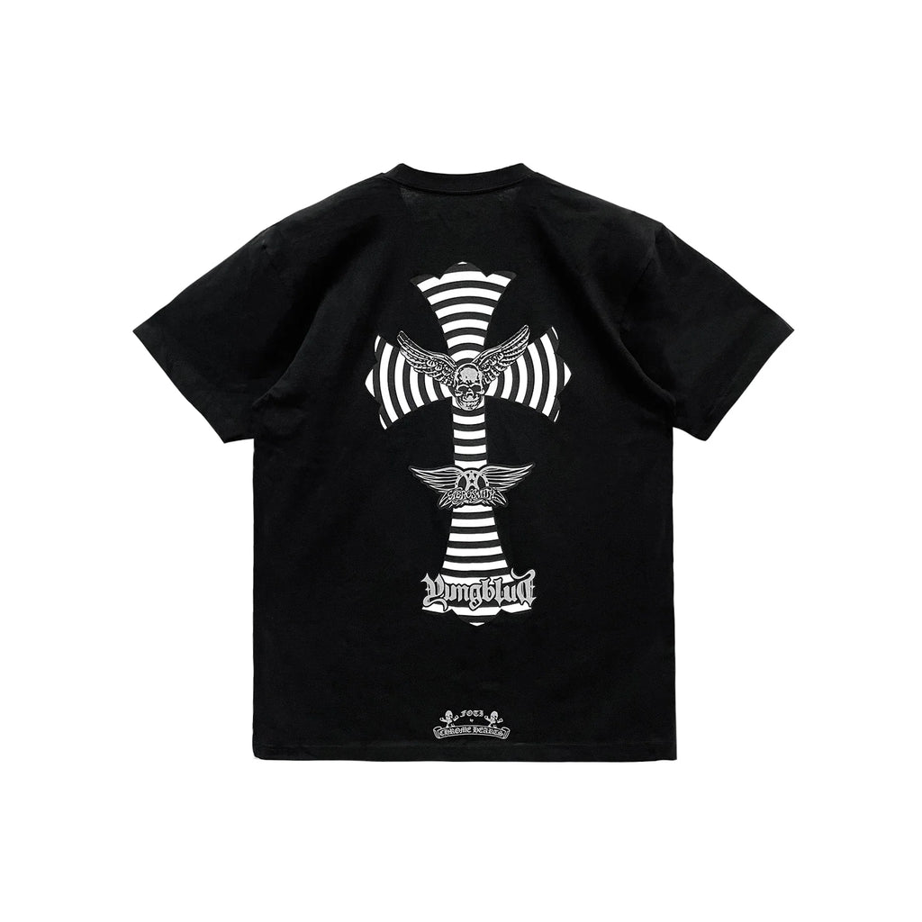 Foti Yungblud Aerosmith Cross Short Sleeve Black Tee