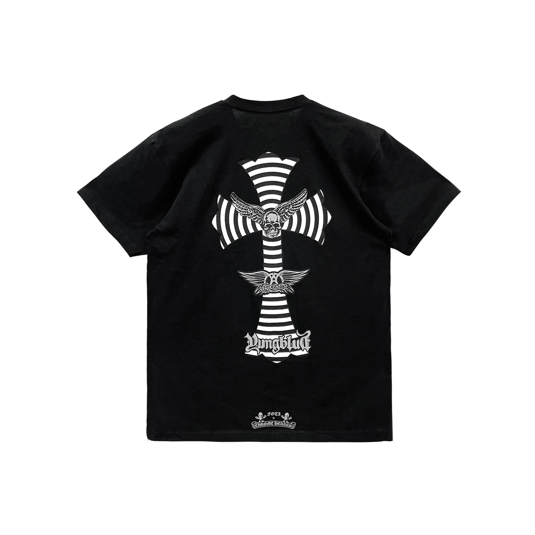 Foti Yungblud Aerosmith Cross Short Sleeve Black Tee