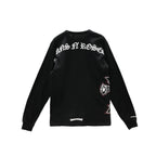 Gun N' Roses Black Cross Embroidered Logo Long Sleeve Tee